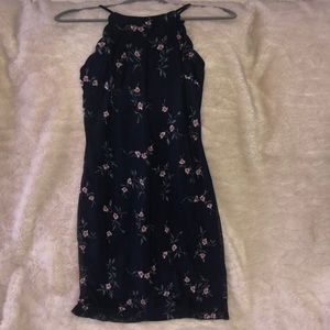 Floral and navy dress